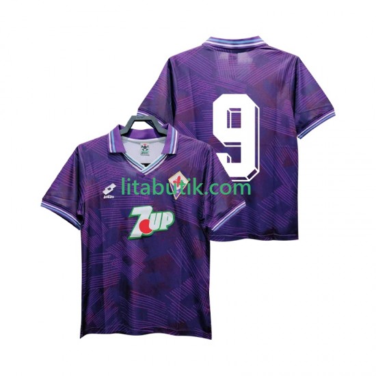 Fiorentina 9 1992 1993 Retro Män Hemma Fotbollströja Kortärmad