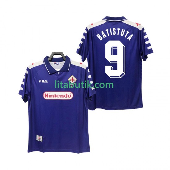 Fiorentina BASTUTA 9 Retro Män Hemma Fotbollströja 1998 1999 Kortärmad