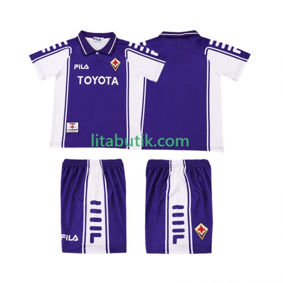 Fiorentina 2000 Retro Barn Hemma Fotbollströja 1999 Kortärmad