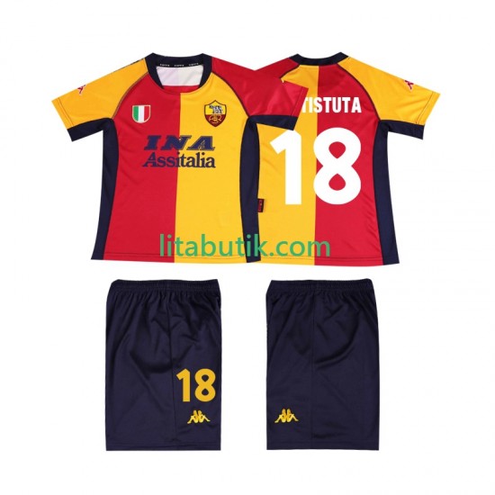 AS Roma BATISTUTA 18 2001 Retro Barn Hemma Fotbollströja Kortärmad