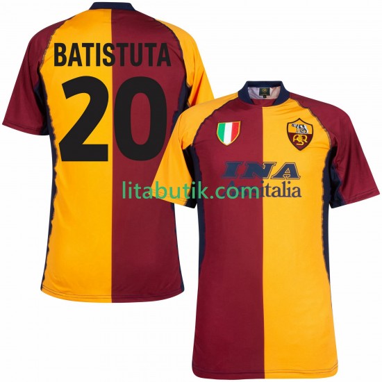 AS Roma Batistuta 20 2000 2001 Retro Män Hemma Fotbollströja Kortärmad