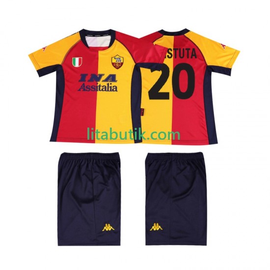 AS Roma Batistuta 20 2000 2001 Retro Barn Hemma Fotbollströja Kortärmad