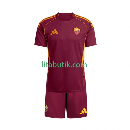 AS Roma Barn Hemma Fotbollströja 2025-2026 Kortärmad