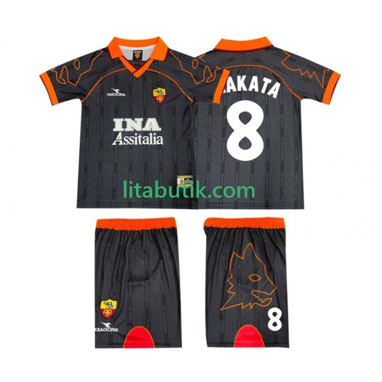 AS Roma NAKATA 8 2000 Retro Barn Borta Fotbollströja 1999 Kortärmad