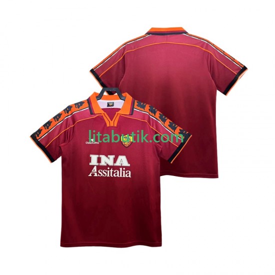 AS Roma Retro Män Hemma Fotbollströja 1998 1999 Kortärmad