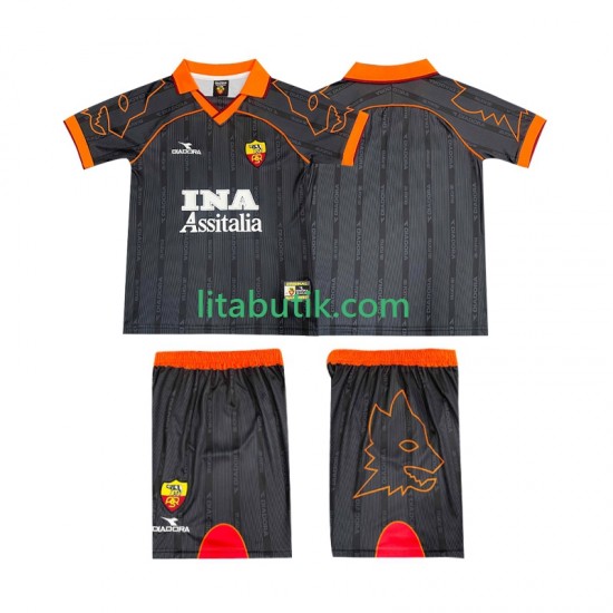 AS Roma 2000 Retro Barn Borta Fotbollströja 1999 Kortärmad