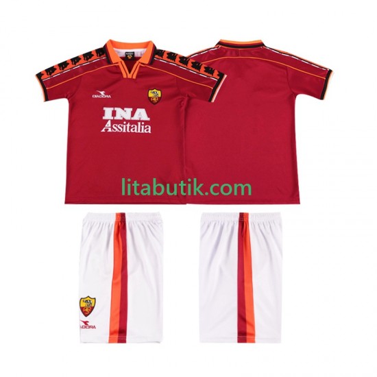 AS Roma Retro Barn Hemma Fotbollströja 1998 1999 Kortärmad
