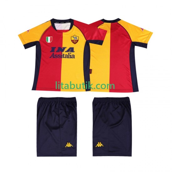 AS Roma 2001 Retro Barn Hemma Fotbollströja Kortärmad