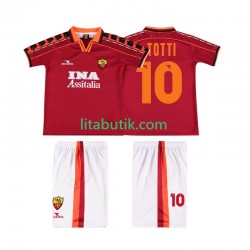 AS Roma TOTTI 10 Retro Barn Hemma Fotbollströja 1998 1999 Kortärmad AS Roma TOTTI 10 Retro Barn Hemma Fotbollströja 1998 1999 Kortärmad