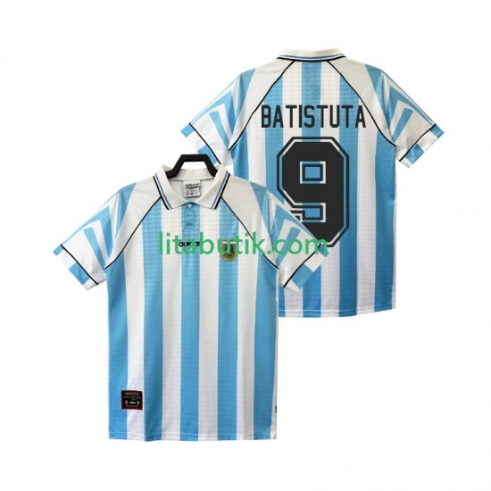 Argentina BATISTUTA 9 1996 1997 Retro Män Hemma Fotbollströja Kortärmad