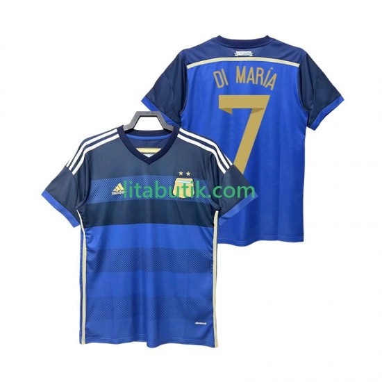 Argentina DI MARIA 7 2014 Retro Män Borta Fotbollströja Kortärmad