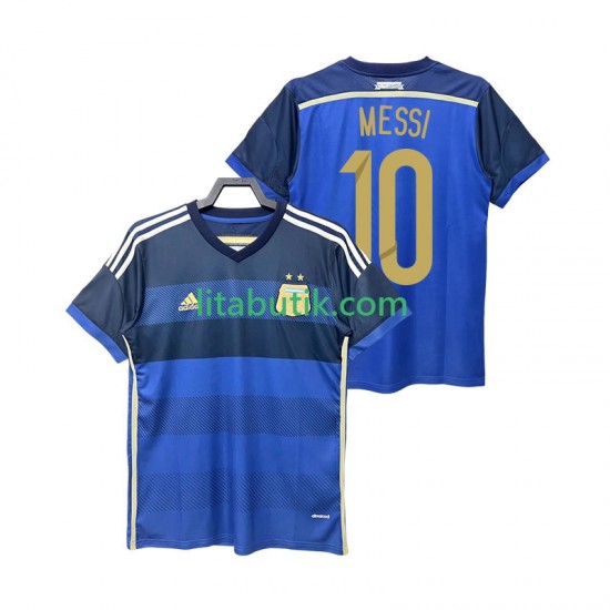 Argentina Lionel Messi 10 2014 Retro Män Borta Fotbollströja Kortärmad