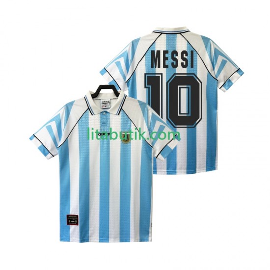 Argentina Lionel Messi 10 1996 1997 Retro Män Hemma Fotbollströja Kortärmad
