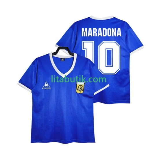 Argentina MARADONA 10 1986 Retro Män Borta Fotbollströja Kortärmad