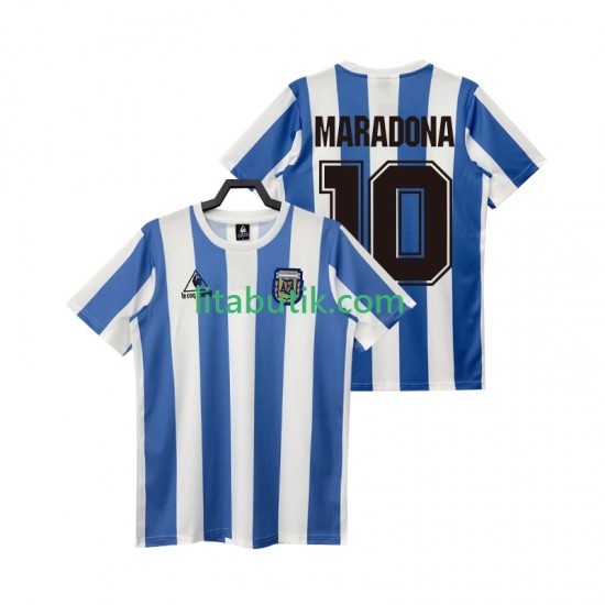 Argentina MARADONA 10 1986 Retro Män Hemma Fotbollströja Kortärmad