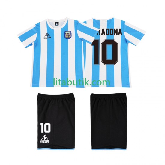 Argentina MARADONA 10 1986 Retro Barn Hemma Fotbollströja Kortärmad
