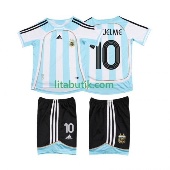 Argentina RIQUELME 10 2007 Retro Barn Hemma Fotbollströja 2006 Kortärmad