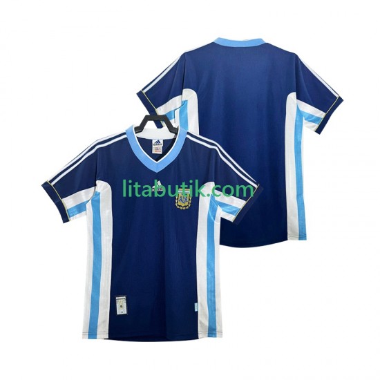 Argentina Retro Män Borta Fotbollströja 1998 Kortärmad
