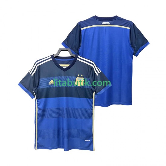 Argentina 2014 Retro Män Borta Fotbollströja Kortärmad
