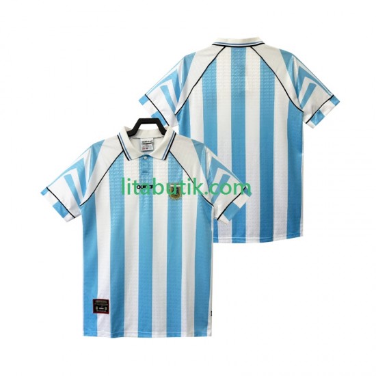 Argentina 1996 1997 Retro Män Hemma Fotbollströja Kortärmad