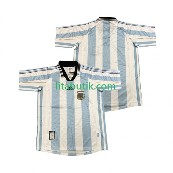 Argentina Retro Män Hemma Fotbollströja 1998 Kortärmad