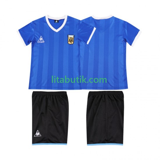 Argentina 1986 Retro Barn Borta Fotbollströja Kortärmad
