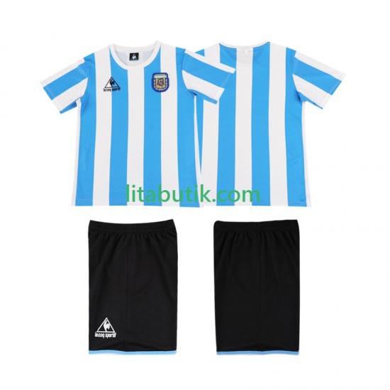 Argentina 1986 Retro Barn Hemma Fotbollströja Kortärmad