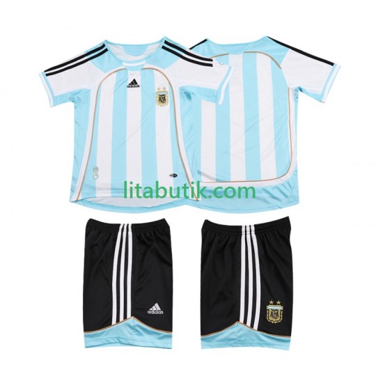 Argentina 2007 Retro Barn Hemma Fotbollströja 2006 Kortärmad