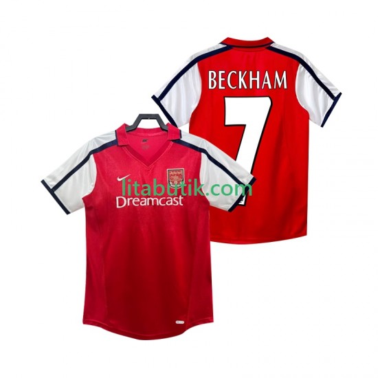 Arsenal BECKHAM 7 2001 Retro Män Hemma Fotbollströja 2002 Kortärmad
