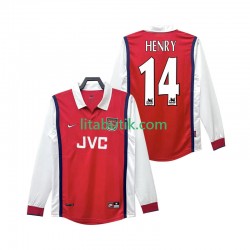 Arsenal Henry 14 Retro Män Hemma Fotbollströja 1998 1999 Långärmad Arsenal Henry 14 Retro Män Hemma Fotbollströja 1998 1999 Långärmad