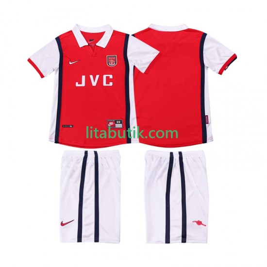 Arsenal Retro Barn Hemma Fotbollströja 1998 1999 Kortärmad