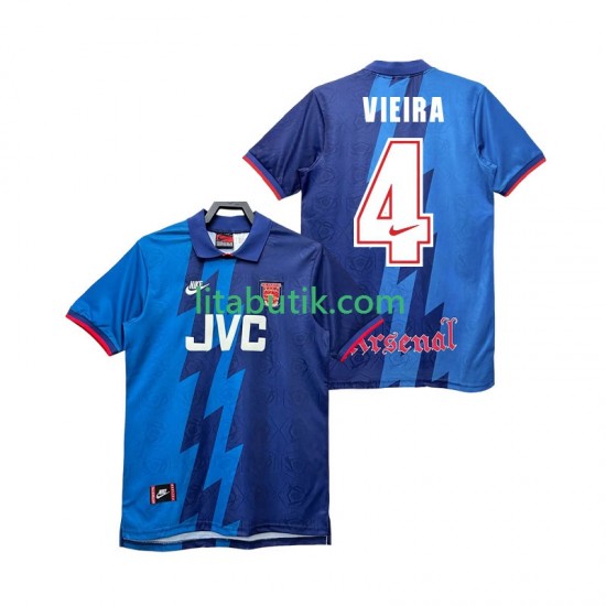 Arsenal VIEIRA 4 1995 1996 Retro Män Borta Fotbollströja Kortärmad