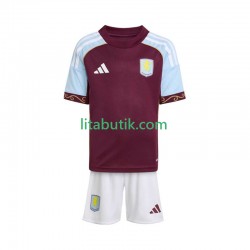 Aston Villa Barn Hemma Fotbollströja 2025-2026 Kortärmad Aston Villa Barn Hemma Fotbollströja 2025-2026 Kortärmad