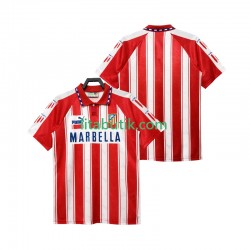 Atlético Madrid 1994 1995 Retro Män Hemma Fotbollströja Kortärmad Atlético Madrid 1994 1995 Retro Män Hemma Fotbollströja Kortärmad
