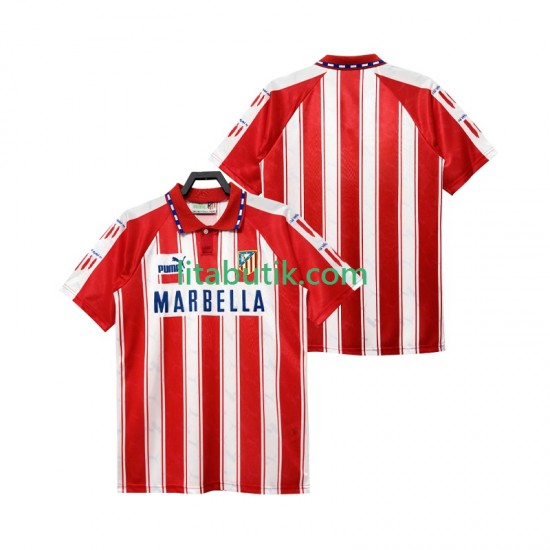 Atlético Madrid 1994 1995 Retro Män Hemma Fotbollströja Kortärmad