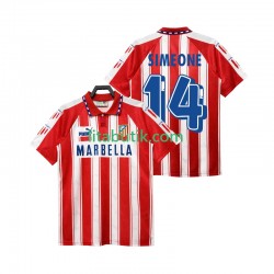 Atlético Madrid SIMEONE 14 1994 1995 Retro Män Hemma Fotbollströja Kortärmad