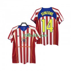 Atlético Madrid SIMEONE 14 2005 Retro Män Hemma Fotbollströja 2004 Kortärmad