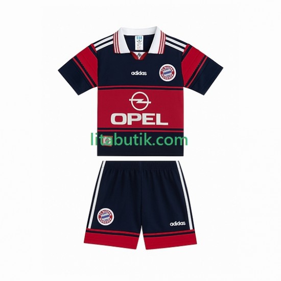 FC Bayern München 1997 Retro Barn Hemma Fotbollströja 1999 Kortärmad