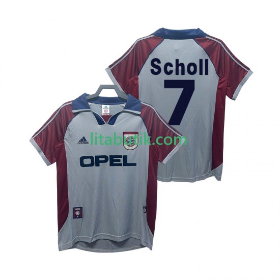 FC Bayern München Scholl 7 Retro Män Tredje Fotbollströja 1998 1999 Kortärmad