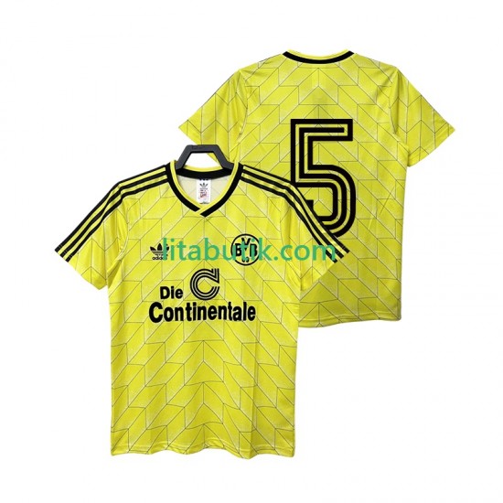 Borussia Dortmund 5 1988 1989 Retro Män Hemma Fotbollströja Kortärmad