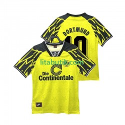 Borussia Dortmund Moller 10 1994 1995 Retro Män Hemma Fotbollströja Kortärmad Borussia Dortmund Moller 10 1994 1995 Retro Män Hemma Fotbollströja Kortärmad