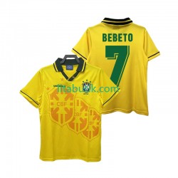 Brasilien BEBETO 7 1994 Retro Män Hemma Fotbollströja Kortärmad