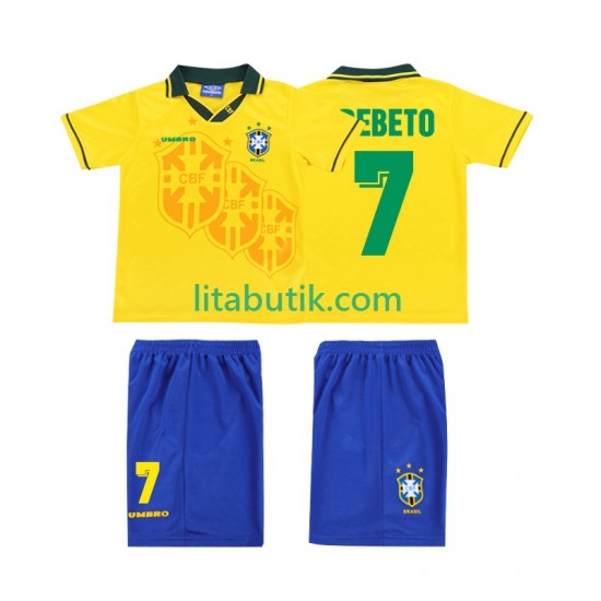 Brasilien BEBETO 7 1994 Retro Barn Hemma Fotbollströja Kortärmad