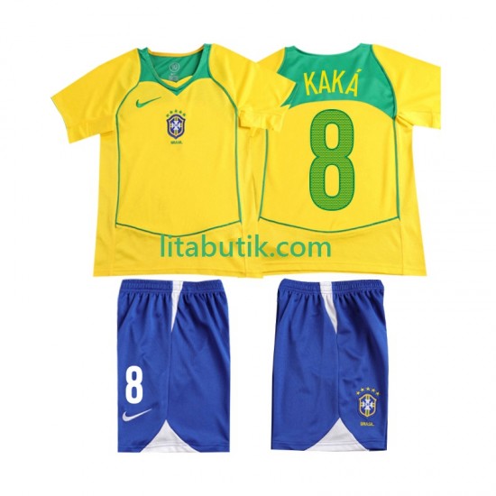 Brasilien KAKA 8 Retro Barn Hemma Fotbollströja 2004 Kortärmad
