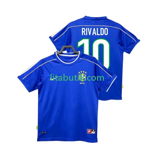Brasilien RIVALDO 10 Retro Män Borta Fotbollströja 1998 Kortärmad