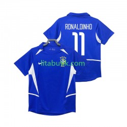 Brasilien RONALDINHO 11 Retro Män Borta Fotbollströja 2002 Kortärmad Brasilien RONALDINHO 11 Retro Män Borta Fotbollströja 2002 Kortärmad