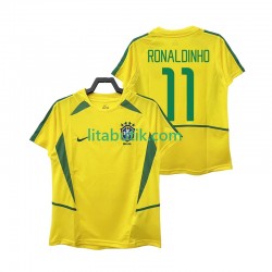 Brasilien RONALDINHO 11 Retro Män Hemma Fotbollströja 2002 Kortärmad Brasilien RONALDINHO 11 Retro Män Hemma Fotbollströja 2002 Kortärmad