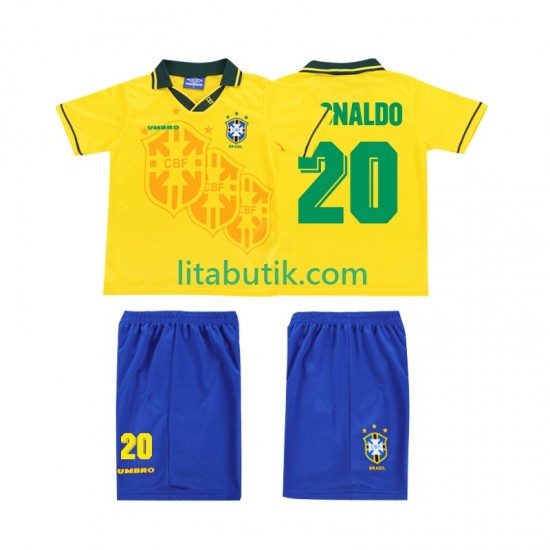 Brasilien RONALDO 20 1994 Retro Barn Hemma Fotbollströja Kortärmad