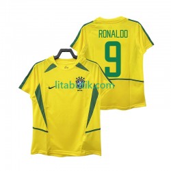 Brasilien Ronaldo 9 Retro Män Hemma Fotbollströja 2002 Kortärmad