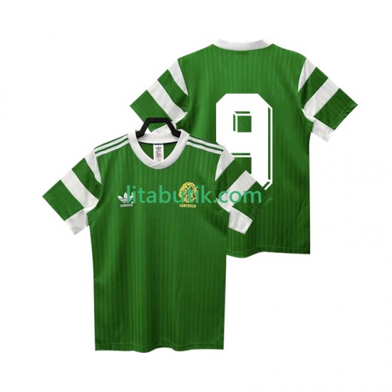 Kamerun 9 1990 Retro Män Hemma Fotbollströja Kortärmad